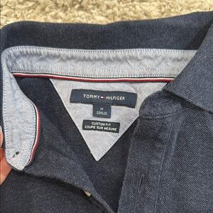 Tommy Hilfiger Navy Blue Polo with Light Blue Trim